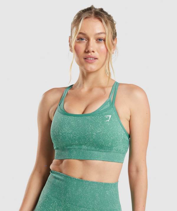 Damske Športové Podprsenky Gymshark Adapt Fleck Seamless Tmavo Zelene Zelene | BS7158264